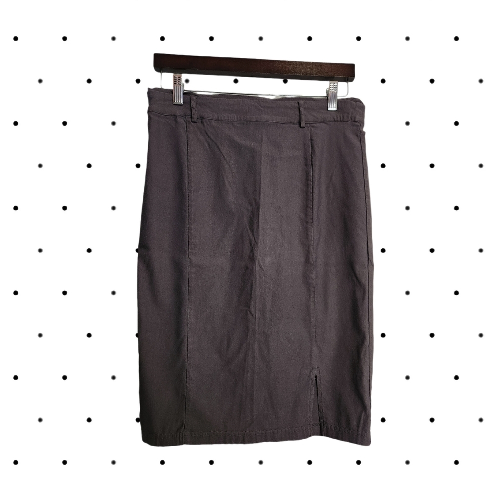 KATE KASIN Long charcoal pencil skirt with belt loops SIZE L